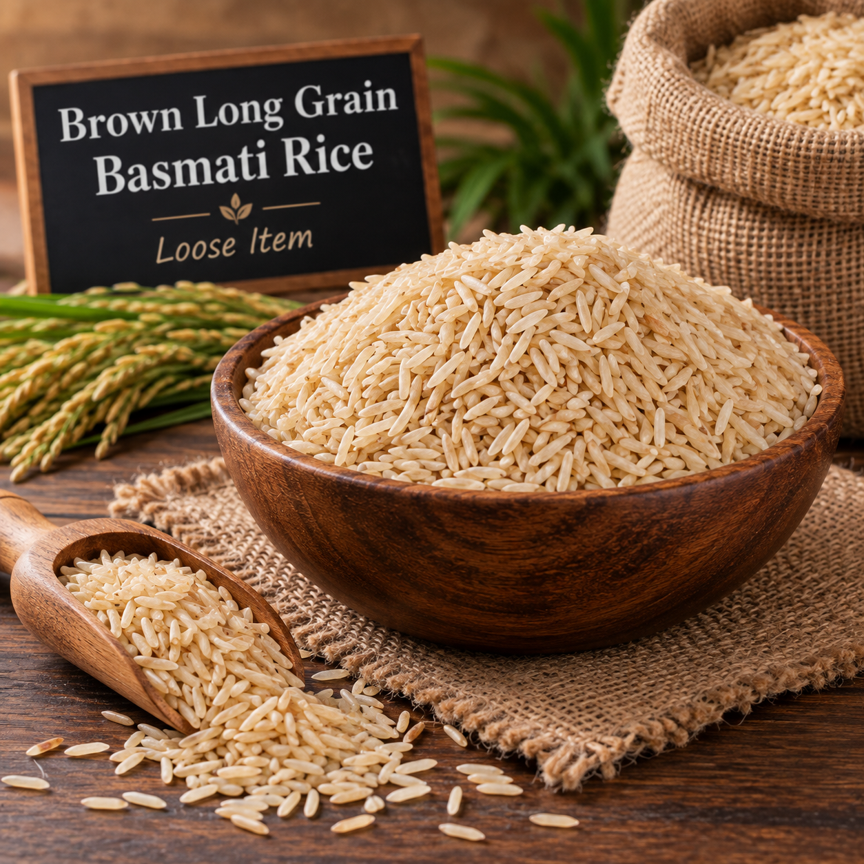 Brown Long Grain Basmati Rice (Brown Basmati Chawal)