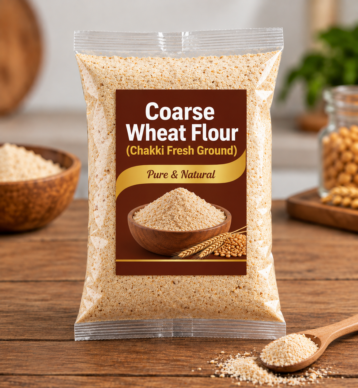 Coarse Wheat Flour (Mota Gehun Atta) - Chakki Fresh Ground